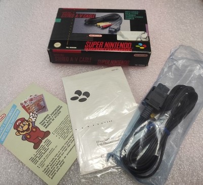 Official Super Nintendo SNES Stereo A/V Cable Boxed PAL Version 100% Genuine AV