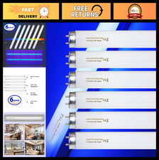 18" 15W Black Light Bulb F15T8 Replacement T8 Fluorescent Lamps 365nm - 6 Pack