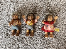 Vtg. Steiff Macki and Mucki Hedgehog Dolls 1960's Made in Germany 4.75" Figures