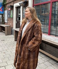 Vintage Long Fur Coat Women L XL Genuine Real...