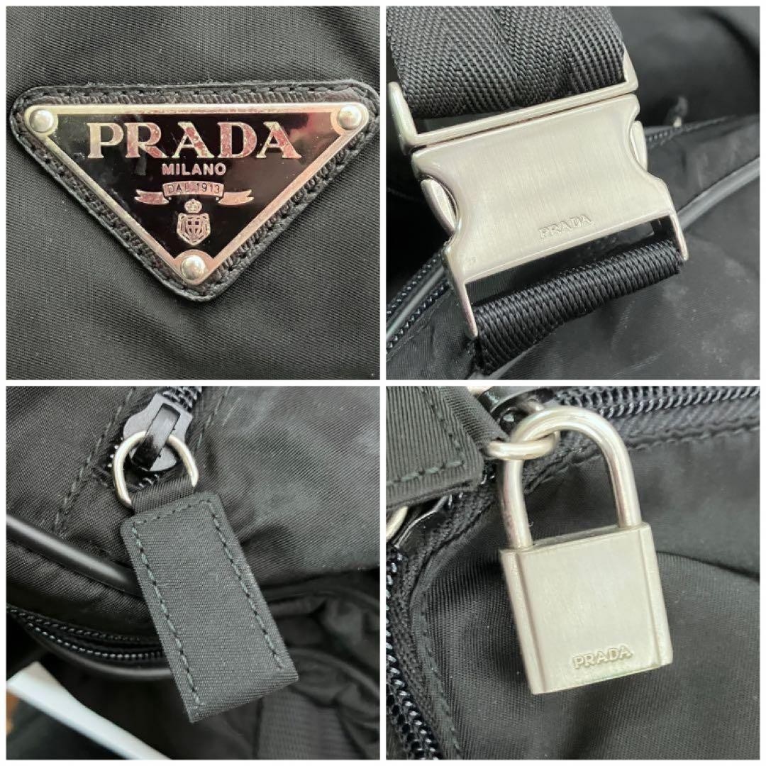 PRADA Boston bag 2way shoulder bag black nylon leather 2 thumbnail 10