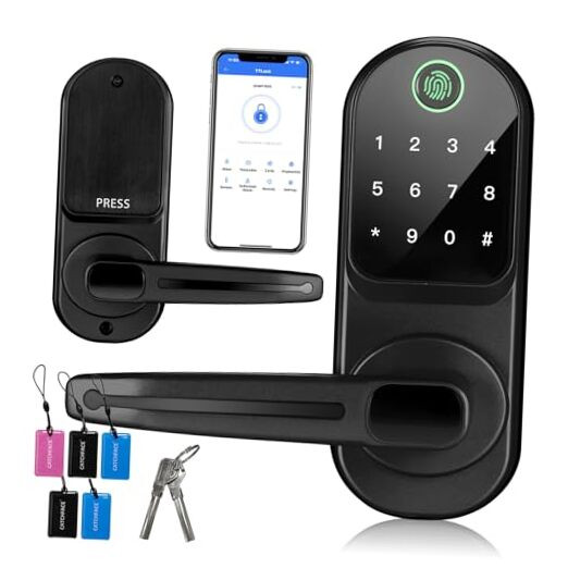 Smart Keyless Fingerprint Door Lock with Reversible Handle by TTLock