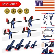 Heavy-Duty 8-Piece Clamp Set: Reinforced Nylon  Steel with Quick-Change Design