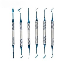 6Pcs Dental Resin Filling Spatula Titanium Plated Head Composite Instrument Kit