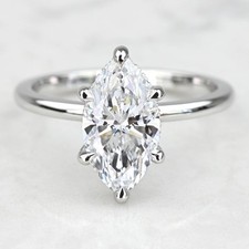 3.25 Carat Marquise Cut Genuine Lab Grown Diamond Ring in White Gold CERTIFIED