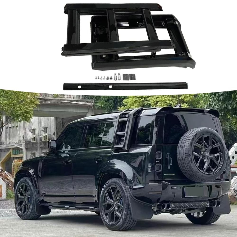 Foldable Liftable Ladder Roof Rack Land Rover Defender 110 2021-2026 Black