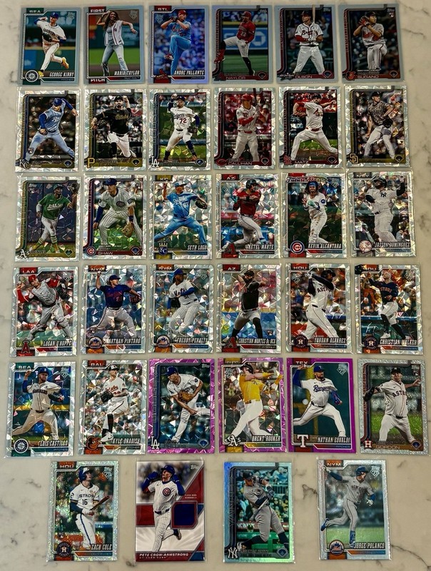 2026 TOPPS PINK SILVER GLITTER PATCH ROOKIE SP LOT X34 AARON JUDGE COLE SISK RC