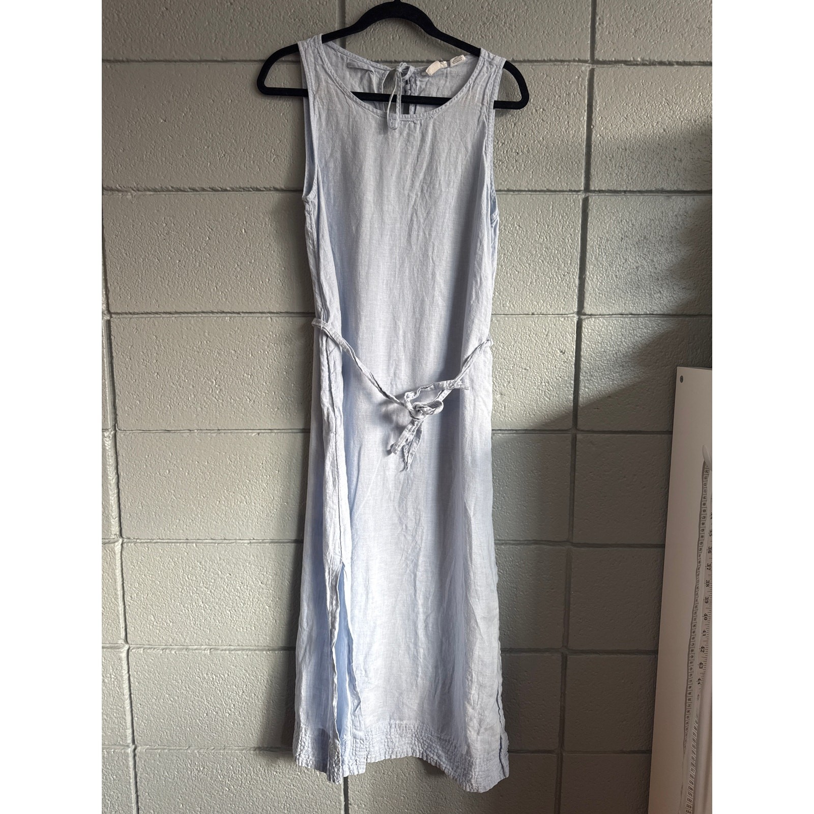 Nicole Miller 100% Linen Sleeveless Tie Waist Dress size M