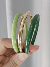 3pcs Multicolor AH Retro Acrylic Bangle Bracelet Set For Women