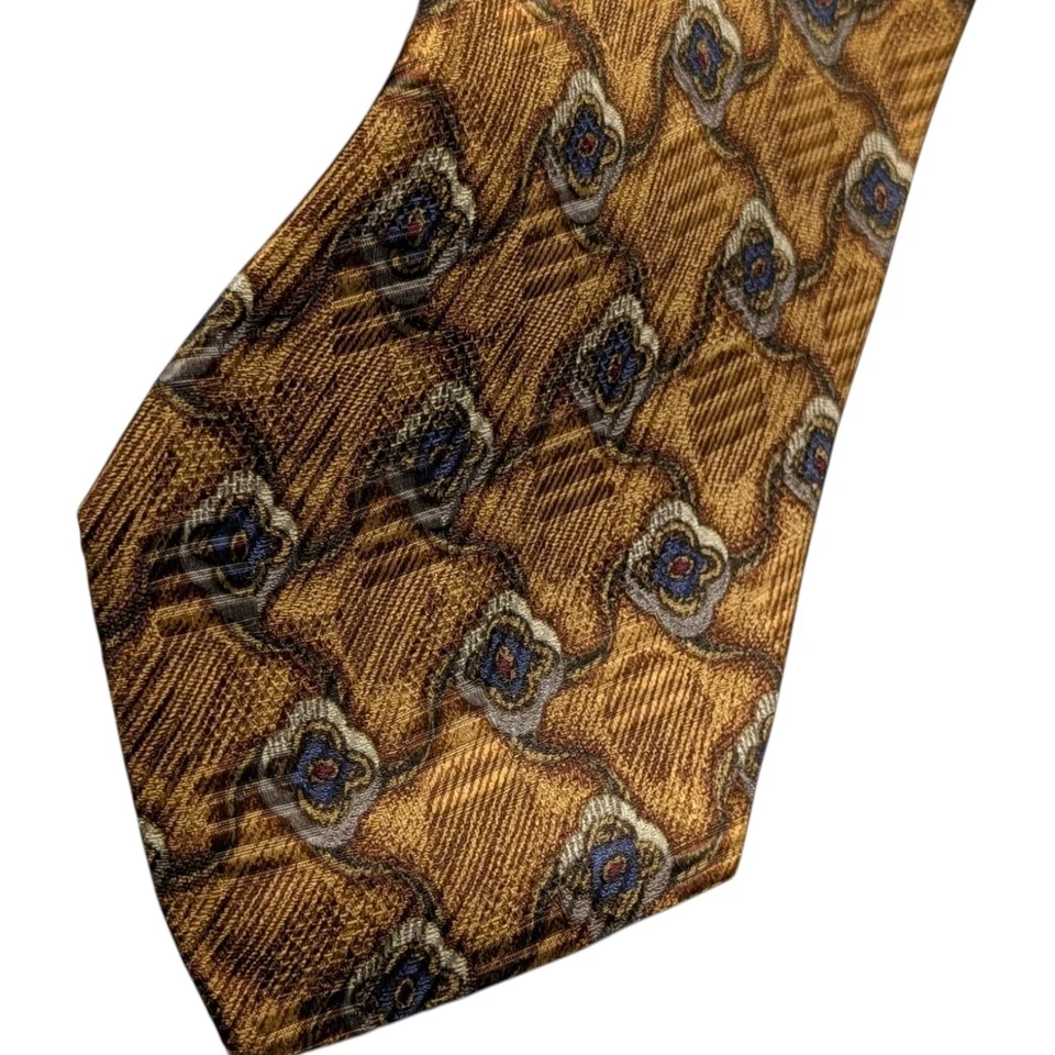 Corbata Robert Talbott Best of Class 55" Ancho Seda Floral Amarilla EE. UU. Italia De Colección Foto 3 de 4