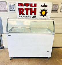 Tefcold ~ 10 Pan Ice Cream Serve Over Display Freezer 386L Glass Top Chest £650V