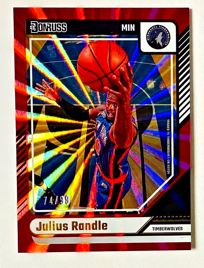 2024-25 Donruss Julius Randle RED Laser Parallel Card SP #/99 Timberwolves!