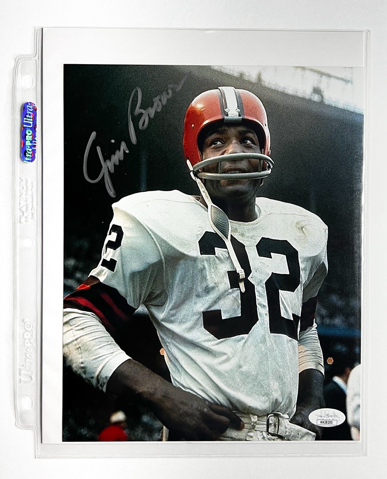 Jim Brown Autographed Signed Cleveland Browns 8x10 JSA Authentication HOF 