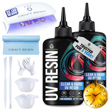 CRAFT RESIN UV Resin Kit with Light - 36W 22 LED Big Lamp and 200G Hard Type Low