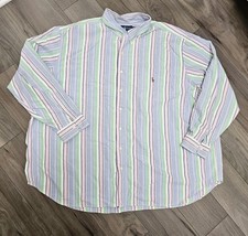 Ralph Lauren Classic Fit Oxford Striped Flesh Pony LS Button Down Shirt 4XB