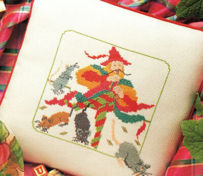SCATTER CUSHIONS Pied Piper Rumplestiltskin Girl Cross Stitch Pattern Chart V2