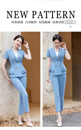 Elegant Office Ladies Summer Ruffle Formal Business Work Suits Blazers Jacket - Picture 8 of 22