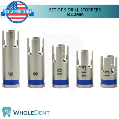 5 Su rgical Drill Stoppers Ø3.2 External Irri gation Dental Im plant Instrument