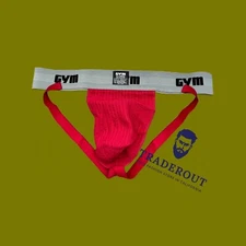 Gym Men Red  2" waistband workout jock strap jockstraps underwear size XL