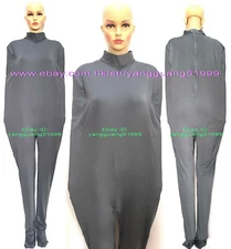Gray Spandex Mummy Suit Costumes Sleeping Bags Catsuit internal Arm Sleeves F452