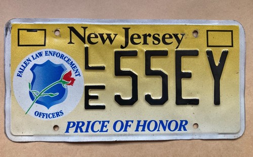 SPECIAL  FALLEN LAW ENFORCEMENT OFFICERS PRICE OF HONOR NEW JERSEY LICENSE PLATE