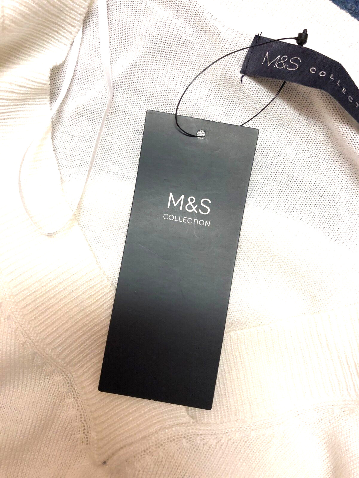 M&S Summer Top Small Soft White V-Neck Long Sleeve New with Tags image 5