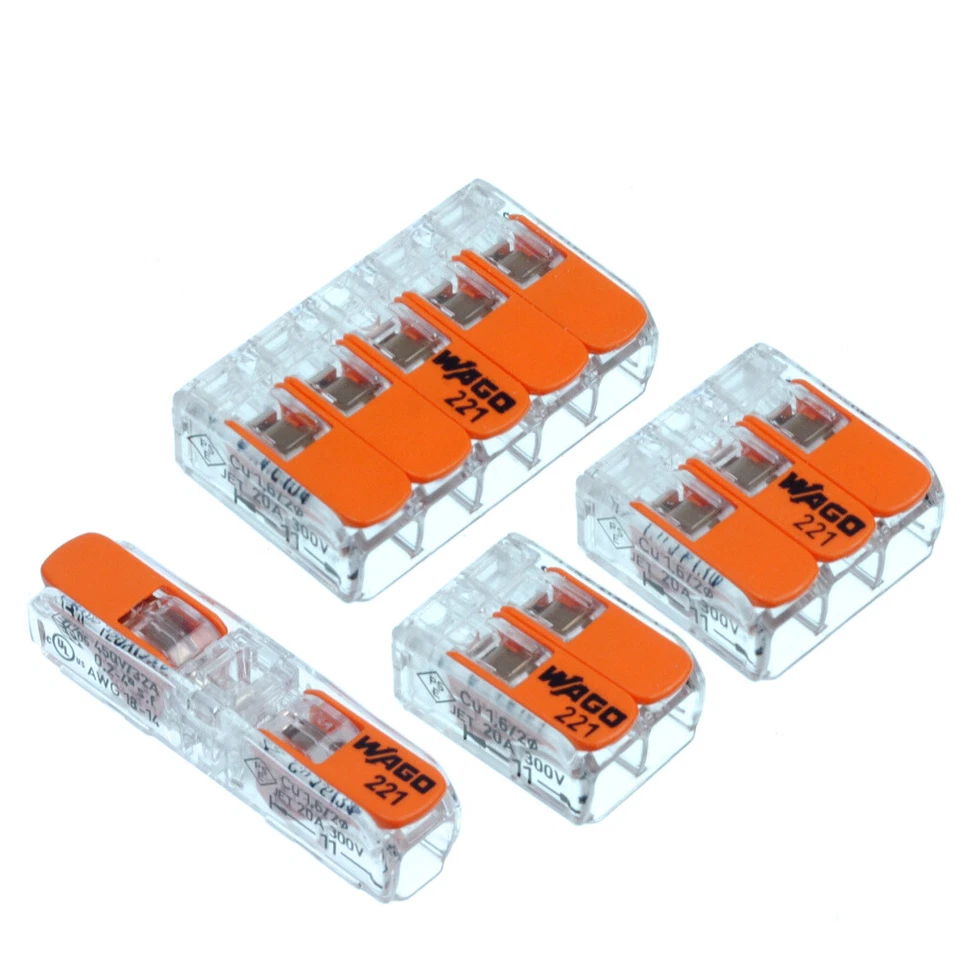 10 Stück Wago Steckklemme Klemmen 221 Serie Verbindungsklemmen mit Hebel