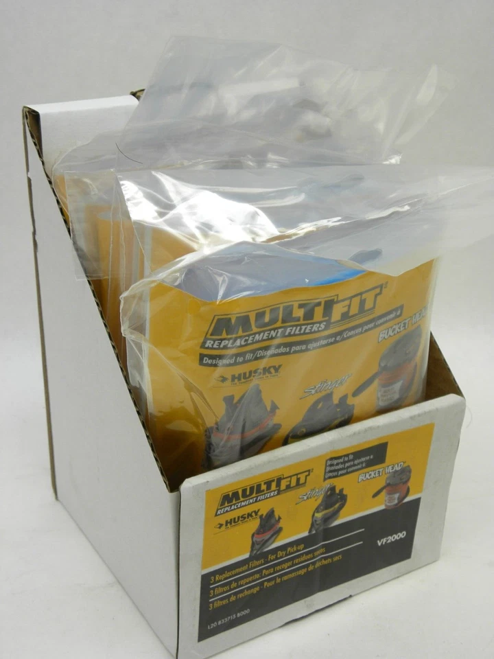 6-MultiFit VF2000 3 filtros de repuesto y banda de montaje para Husky-Stinger-Bucket Foto 2 de 3