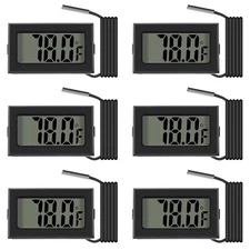 Black Digital LCD Thermometer Temperature Monitor with External Probe for Fridge