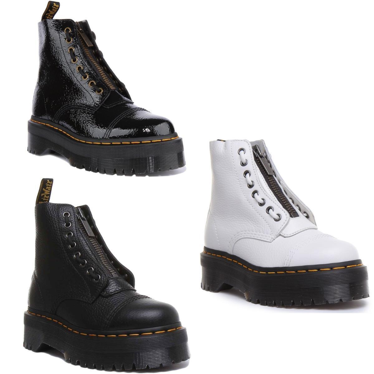 Dr Martens Sinclair 8 Eye Zipped Tongue Platform In Black Dr Martens Sinclair 8 Eye Zipped Tongue Platform In Black