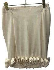 Gonne Valentino rosse crema acetato volant lunghezza ginocchio taglia 2 EU 40 nuove