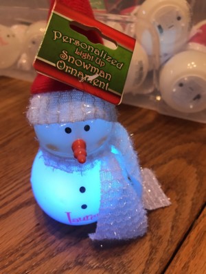 Personalized Light Up Christmas Snowmen Very cute Ornament  Justin Ships N 24h