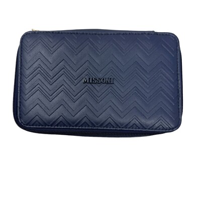Missoni Navy Blue Cosmetic Bag Toiletry kit Amenity NEW first class
