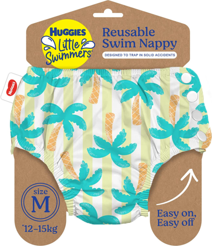 Huggies Little Swimmers Reusable Swim Nappy Medium (12-15Kg) Tropical Tree - Picture 1 of 12