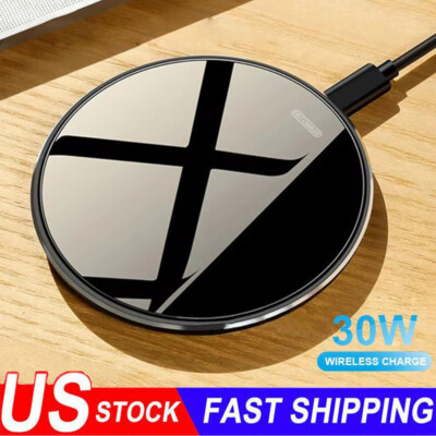 30W Wireless Charger Pad Stand Desktop For Samsung Galaxy S24 S23 S22 S21 Ultra