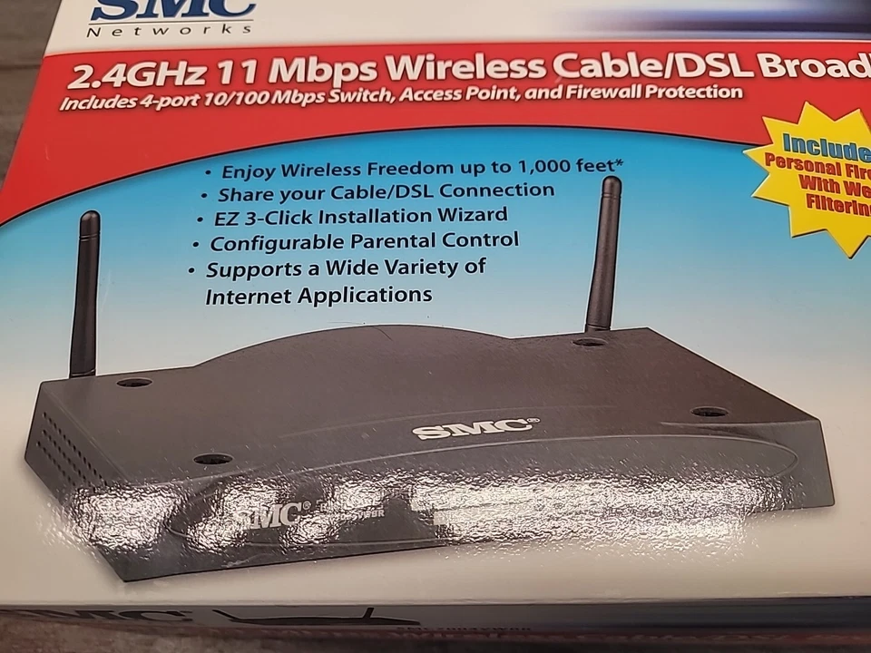 Barricade Cable/DSL Router w/ 4-Port 10/100Mbps and 802.11b SMC7004VWBR - Image 2 of 4