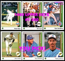 1989 UPPER DECK Cards #1-200 Complete Your Set $2 or 2 Card Minimum YOU PICK!