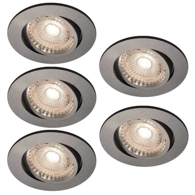 5 x Nordlux LED Einbaustrahler Octans Nickel schwenkbar 5 x 4,8W GU10 345lm warm - Bild 1 von 2