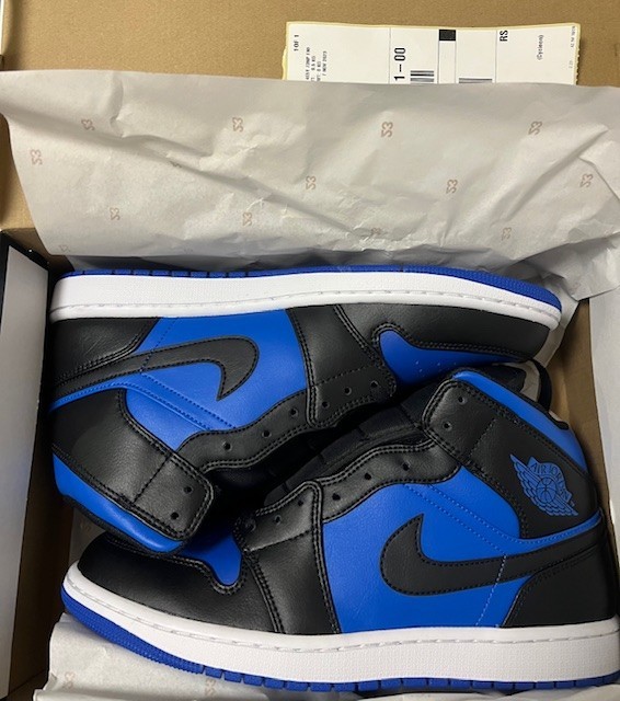 Size 11 - Air Jordan 1 Mid Black Royal Blue for sale online | eBay