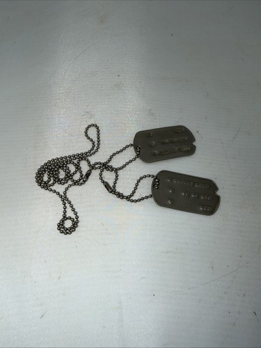 Vintage Named DOG TAGS  on Chain - Badge Dogtag US Navy USN