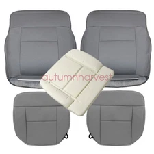 Front Cloth Seat Cover & Driver Foam Cushion For 2007 2008 Ford F150 Lariat Gray