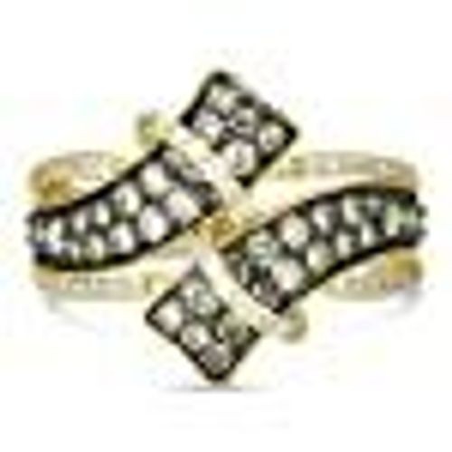 Le Vian 14K Yellow Gold Bypass Ribbons Woven Ring White Chocolate Diamond Sz 8.5