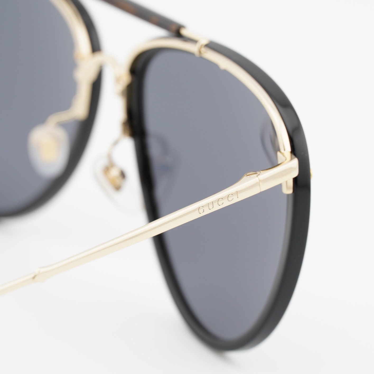 New GUCCI GG0672S 001 Black Gold/Grey 58-19-145 Sunglasses image 5