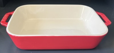 STAUB FRANCE Large 13  Ceramic Casserole Rectangular Baking Dish SUPERB