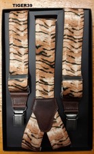 Tiger/Tigre 39 Beige 36mm Leather Design Strap - 100 Made in Italy