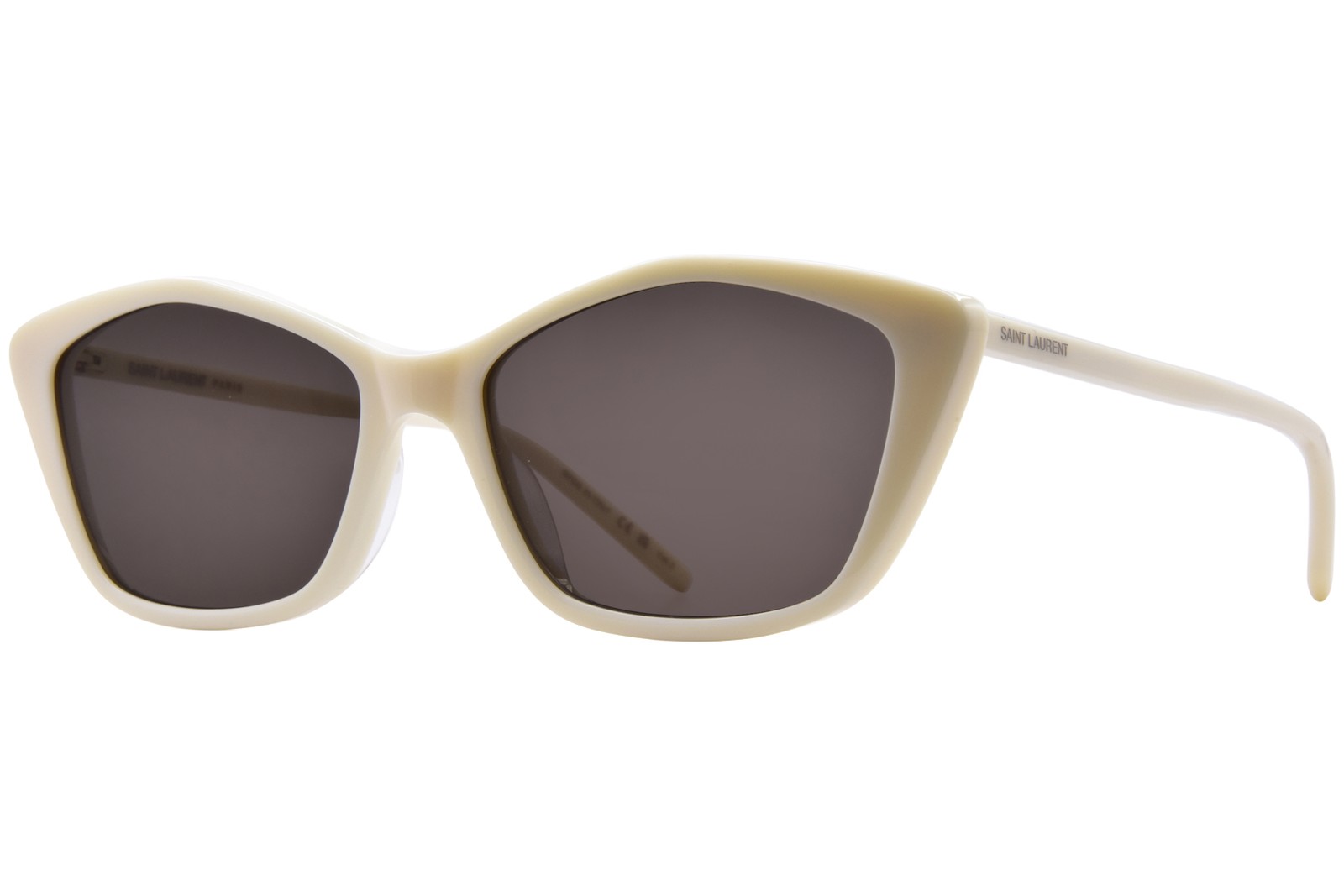 Saint Laurent SL 775 005 occhiali da sole donna avorio grigio scuro occhio di gatto 57 mm