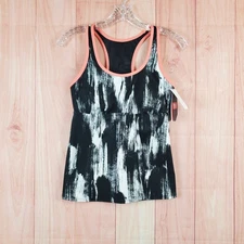 TYR Dry Brush Harley Womens Tank Top Sz Small Black White Polyester Scoop Neck