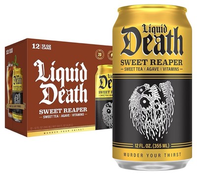 Liquid Death Sweet Reaper Iced Tea, 12pk Southern Style, Low Cal,