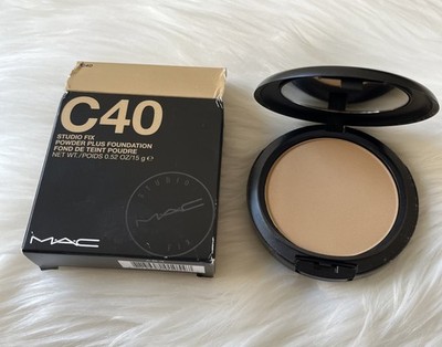 MAC Studio Fix Powder Plus Foundation C40 ~ 0.52oz/15g Full Size NIB DAMAGE Box