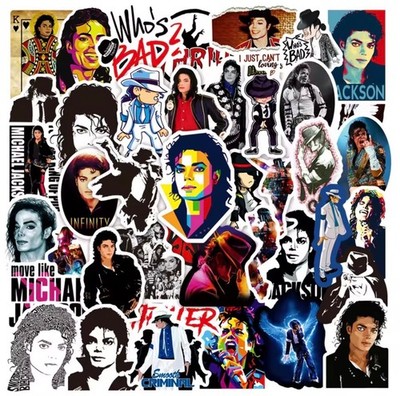 50 Piece Mix Lot 2  Michael Jackson Moonwalk Stickers Water Bottles, *(Style 2)